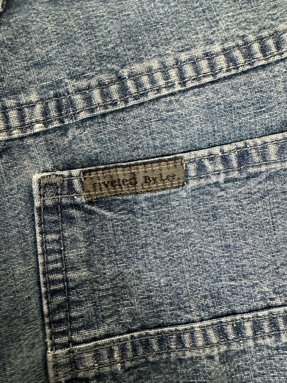 RIVETED BY LEE VINTAGE / Blue Denim High Waisted Shorts Cargo Pockets / Size 4 - Picture 6 of 9